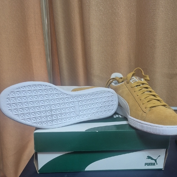 Puma Suede Sneakers in Gold and Gray - Picture 3 of 3